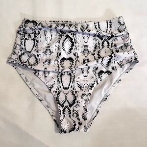 White and black snake skin bikini bottoms